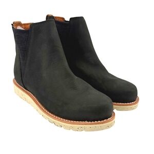 Irish Setter 3929 Fifty Black Leather Chelsea Boots Women 7.5 M Wedge Sole NEW